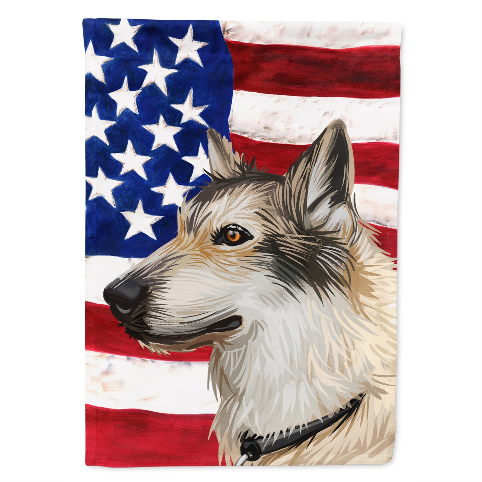 Saarloos Wolfdog Dog American Flag Flag Garden Size